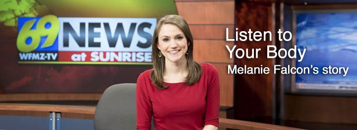 Melanie Falcon on TV set