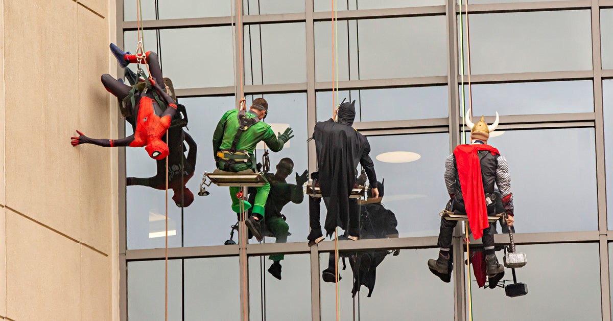 LVHN Superhero window washers