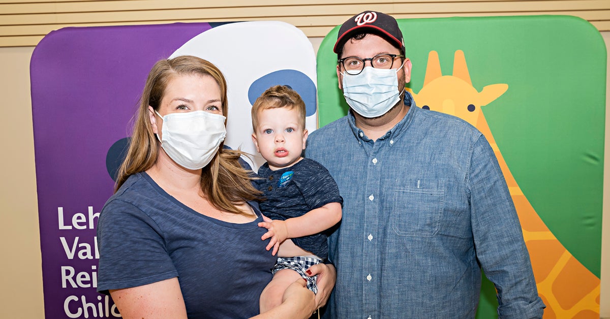 20-month-old Dean received his first COVID-19 shot through LVHN.
