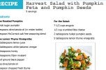 recipe Harvest Roasted Pumpkin Salad