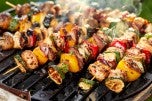 Chicken Kabobs on a grill