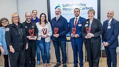 Tim Teel reunites with his life-saving care team at Lehigh Valley Hospital–Carbon