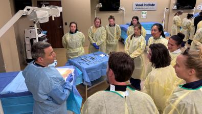 Patriot League athletic trainers received hands-on training from orthopedic surgeons at the Venel Institute, Lehigh Valley Health Network.