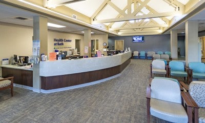 Welcome desk, Health Center at Bath