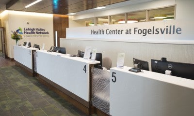 Welcome desk, Health Center at Fogelsville