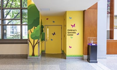 Children’s Specialty Center interior entrance at Lehigh Valley Reilly Children’s Hospital