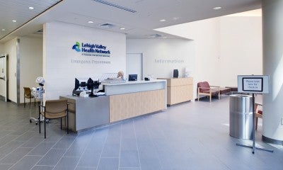 Emergency room welcome and check-in desk at Lehigh Valley Hospital–Muhlenberg