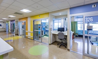 Neonatal intensive care unit (NICU), located on the third floor of the Family Health Pavilion, Lehigh Valley Hospital–Muhlenberg (south entrance)