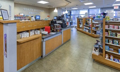Health Spectrum Pharmacy Services located on the first floor at Lehigh Valley Hospital–Muhlenberg, main (north) entrance