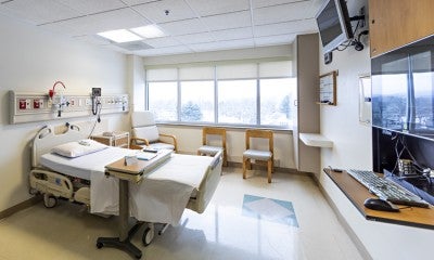 Cardiovascular unit patient room at Lehigh Valley Hospital–Pocono, located on the third floor