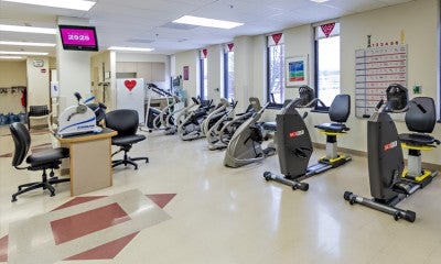 Inpatient Rehabilitation Center–Pocono therapy gym, located on the second floor, Lehigh Valley Hospital–Pocono