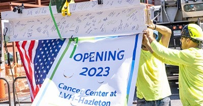 Final Steel Beam Placed for Cancer Center at LVH–Hazleton