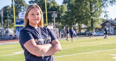 Madison Bensinger Knee Injury Can’t Stop Ball Girl for Schuylkill Haven Football Team