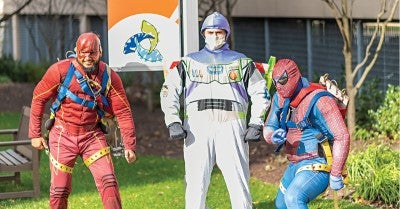 Superhero window washers LVHN