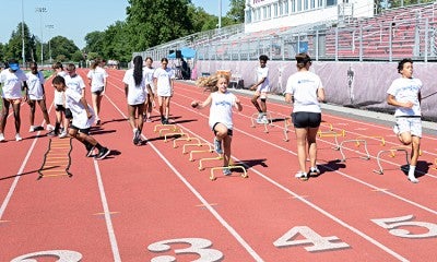 University of Florida track and field star Talitha Diggs, alongside her Olympic medal-winning mom, Joetta Diggs, hosted a strength and agility clinic Aug. 3, 2022, at Muhlenberg College.