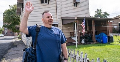 Sean Snibbe, RN, began his nursing career as a pediatric nurse before transitioning to Lehigh Valley Home Care–Hazleton.