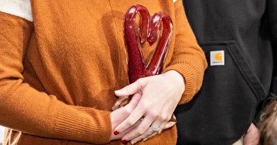 Northampton Regional EMS headquarters with those who had a hand in saving her life.