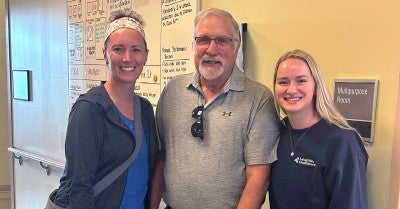 The dedicated staff at Lehigh Valley Health Network’s Inpatient Rehabilitation Center helped  Ron Sigafoos recover after a terrible accident on I-78 in June 2022. 