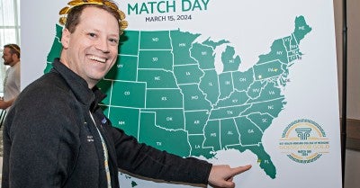 Medical students in the SELECT (Scholarly Excellence, Leadership Experiences, Collaborative Training) program with Lehigh Valley Health Network (LVHN)/University of South Florida (USF) Health Morsani College of Medicine participated in the annual Match Day.