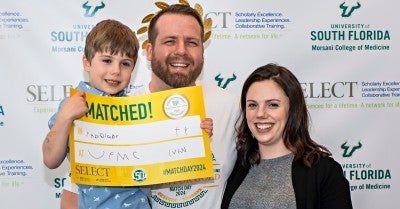 Medical students in the SELECT (Scholarly Excellence, Leadership Experiences, Collaborative Training) program with Lehigh Valley Health Network (LVHN)/University of South Florida (USF) Health Morsani College of Medicine participated in the annual Match Day.