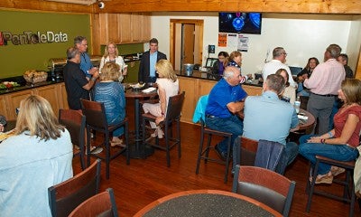 Guests enjoy the PenTeleData Suite at Penn's Peak.