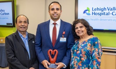 Tim Teel reunites with his life-saving care team at Lehigh Valley Hospital–Carbon