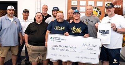 Notre Dame Green Pond’s Christian Rivituso and Southern Lehigh’s Alexis Hoyer were each named Lehigh Valley Orthopedic Institute’s 2025 Athlete of the Year.