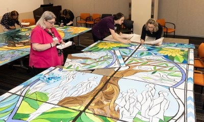 LVHN collaborated with ArtsQuest, Pennsylvania Council of the Arts and artist Lauren Kuhn to design two murals that will be featured at Women’s Health Center. 