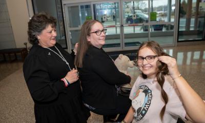 Two Jefferson Health colleagues donate their hair to support children with cancer