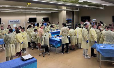 Patriot League athletic trainers received hands-on training from orthopedic surgeons at the Venel Institute, Lehigh Valley Health Network.