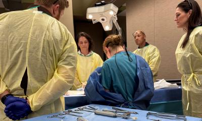 Patriot League athletic trainers received hands-on training from orthopedic surgeons at the Venel Institute, Lehigh Valley Health Network.
