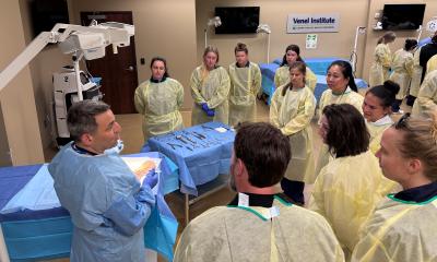 Patriot League athletic trainers received hands-on training from orthopedic surgeons at the Venel Institute, Lehigh Valley Health Network.