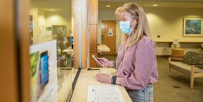 Patient checking into appointment