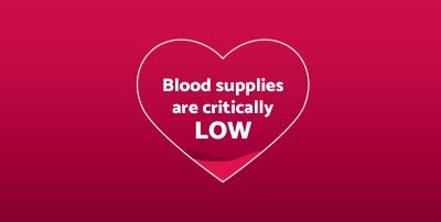 Blood Donations, Supplies Critically Low