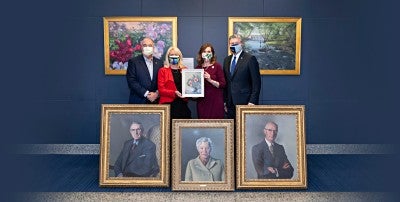 Portraits of Leonard Parker Pool, Dorothy Rider Pool and Carl Anderson donated to LVHN 