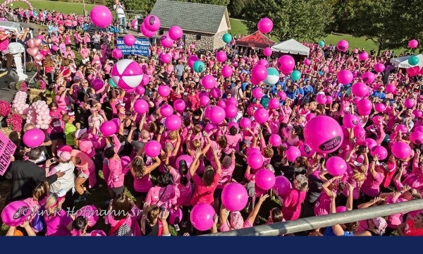 Funds from the Women’s 5K Classic support breast cancer research, gene testing, and innovation at LVHN’s Topper Cancer Institute, led by Dr. Nair and team.