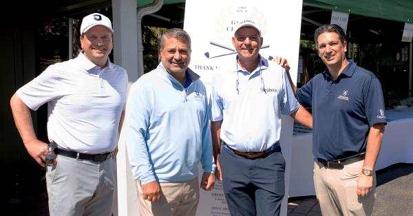 L–R Bob Begliomini, PharmD, EVP, Regional President, Jefferson Health–Lehigh Valley Region; Joe Cacchione, MD, CEO, Jefferson; Dicky Pride, PGA TOUR Champions winner; Nick Ragone, Esq., EVP and Chief Marketing and Communications Officer, Jefferson