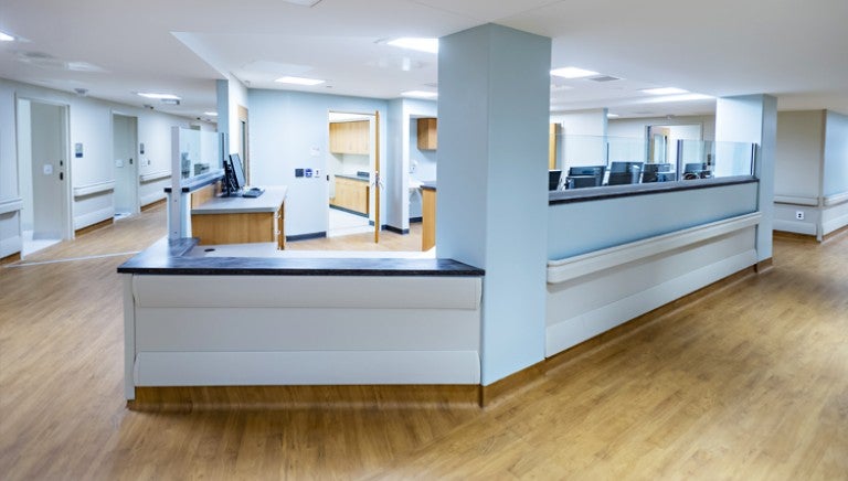 Senior Behavioral Health welcome desk at Lehigh Valley Hospital–Schuylkill S. Jackson Street