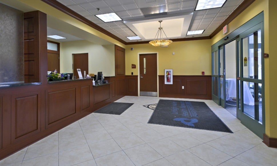 Entrance area for LVHN Surgery Center–Tilghman, located in the 4825 building at LVHN–Tilghman