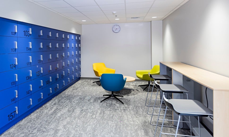 Student Locker room of the Joseph F. McCloskey School of Nursing