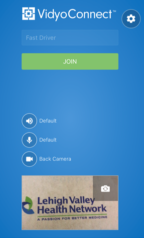 MyLVHN App ExpressCARE Video Visit - VidyoConnect Join Meeting Room