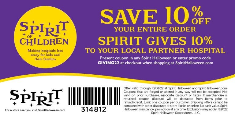 Present this coupon to save 10 percent on your purchase and have those savings donated to Lehigh Valley Reilly Children’s Hospital.