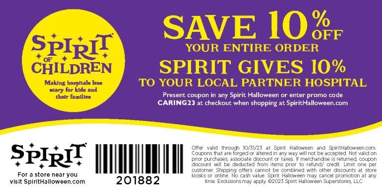 Present this coupon to save 10 percent on your purchase and have those savings donated to Lehigh Valley Reilly Children’s Hospital.
