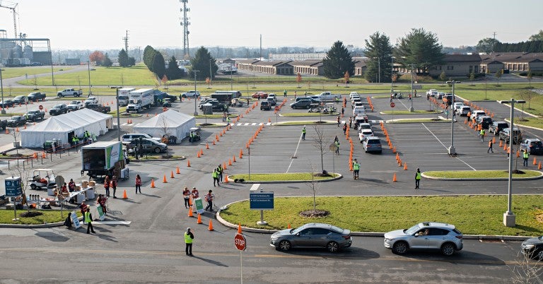 Drive-thru flu shot clinic