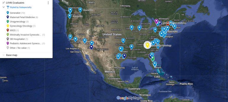 OB-GYN residency graduated map