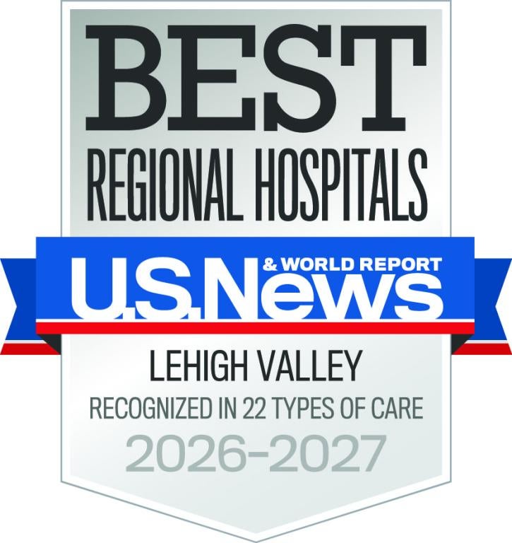 LVH–Cedar Crest is also the top hospital in the region for the 13th consecutive time and ranks fifth among the top 10 hospitals in Pennsylvania.