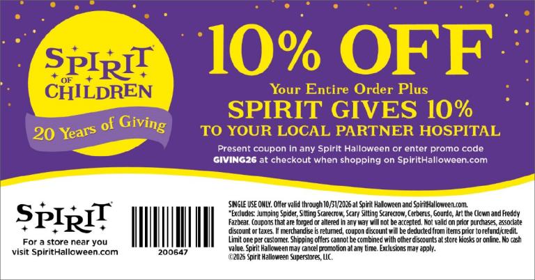 Spirit Halloween 2026 Coupon 